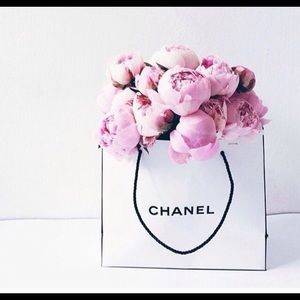 Chanel white shopping bag